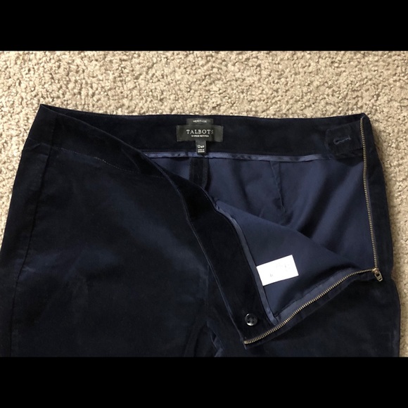 TALBOTS HERITAGE Velvet Pants Dark Navy Blue 12 WP - Picture 12 of 14